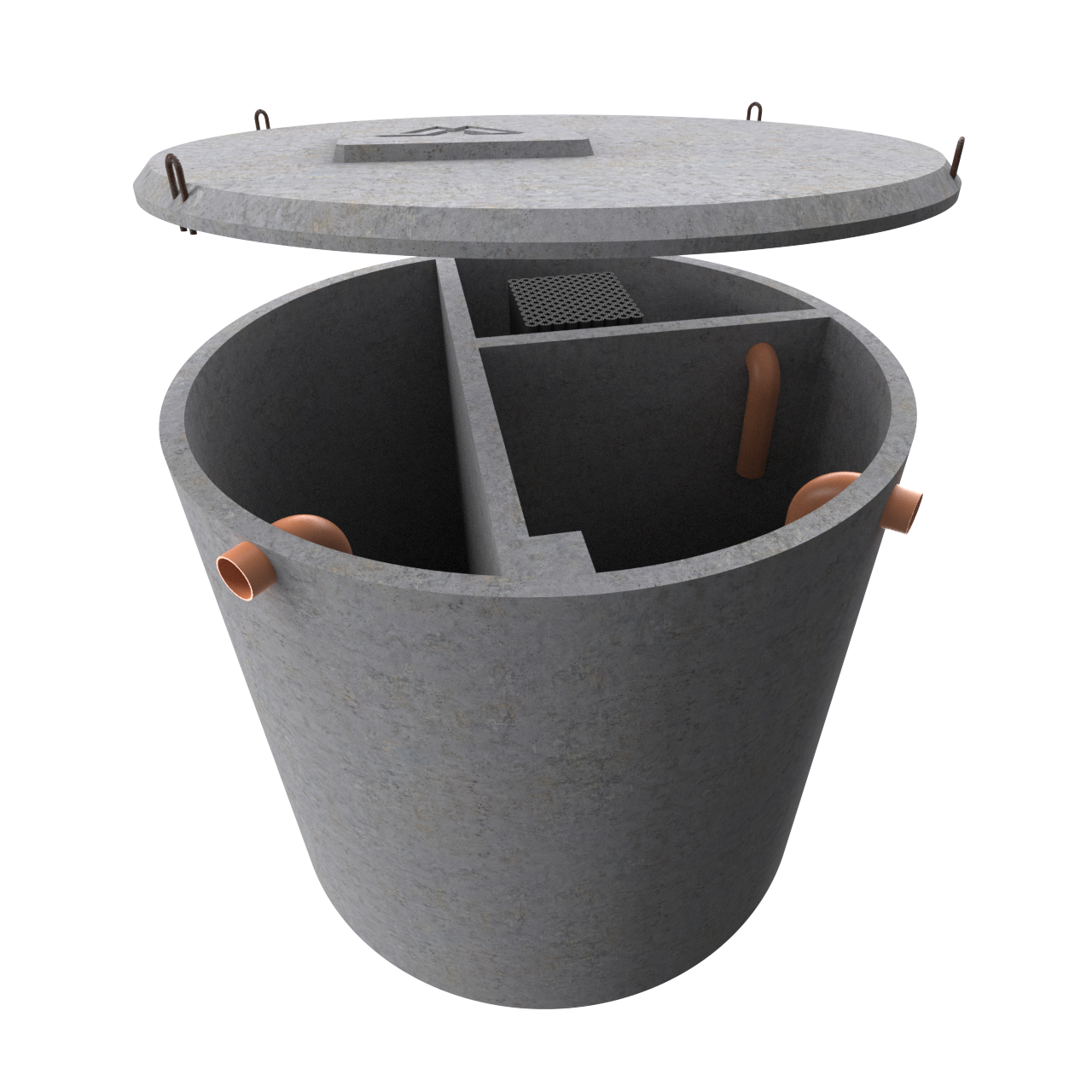 Een tekening van een waterzuiveringsinstallatie van Wijckmans.